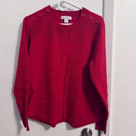 Liz Claiborne Sweaters - Liz Claiborne Red Button-Accent Sweater